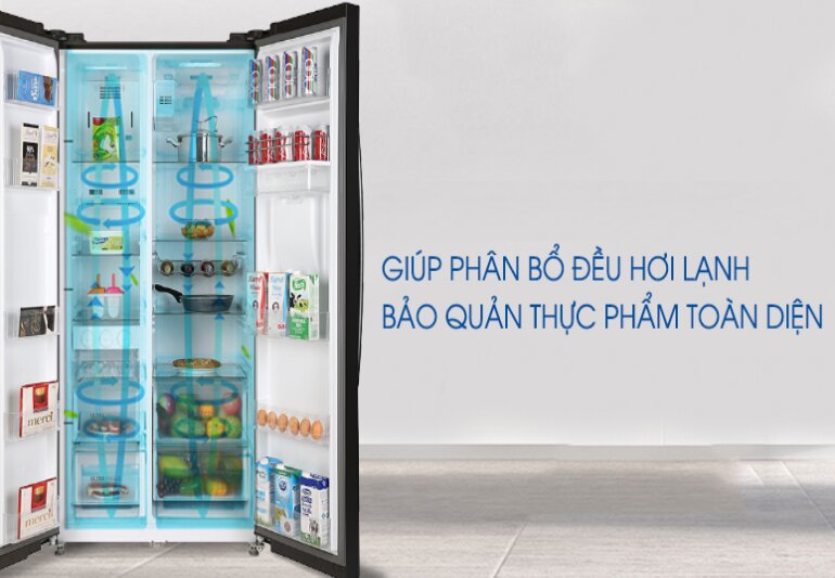 Để tủ lạnh Toshiba Inverter 460 lít GR-RS600WI-PMV đầy đủ thực phẩm