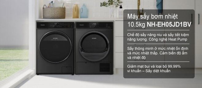 máy sấy quần áo Panasonic 10kg NH-EH05JD1BV