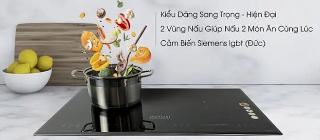 Thiết kế sang trọng của bếp từ Mutosi mi 95d. 