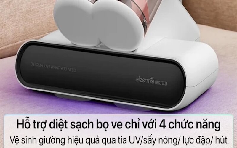 Máy hút bụi diệt khuẩn UV Deerma DEM-CM980 giúp giường nệm sạch sẽ, thơm tho