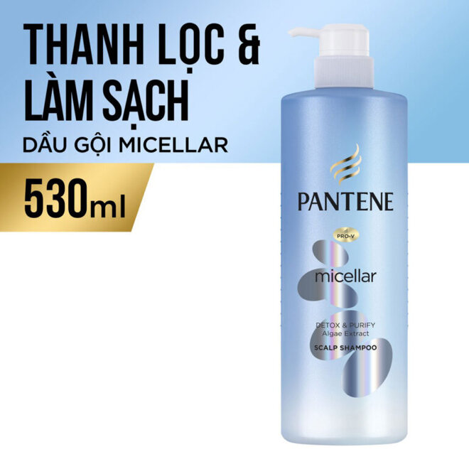 Dầu gội Pantene Micellar màu xanh biển