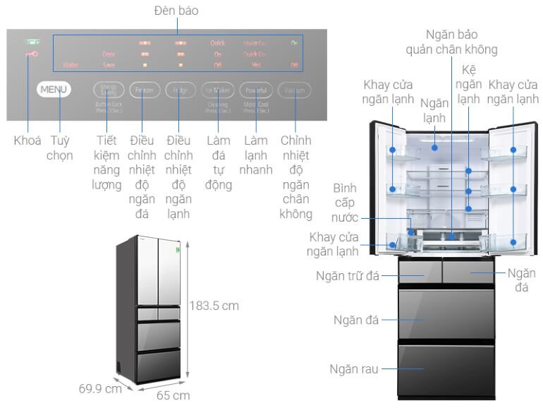 tủ lạnh Hitachi Inverter 540 lít R-HW540RV