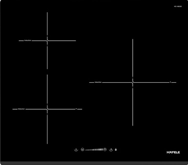 Bếp âm Hafele HC-I603D (536.61.631) có thiết kế lắp âm sang trọng với 3 vùng nấu tiện lợi.