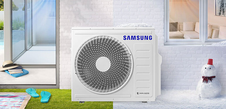 Dàn nóng điều hòa Samsung 28000BTU AJ080MCJ4EH có thể lắp đặt được tại nhiều vị trí khác nhau