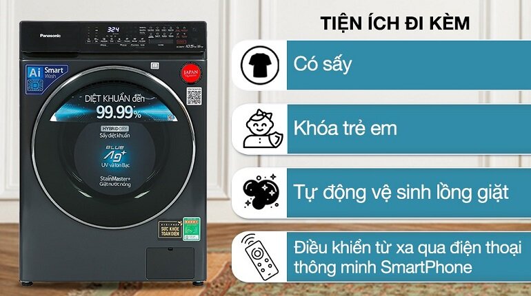 Các tiên ích hỗ trợ trên máy giặt