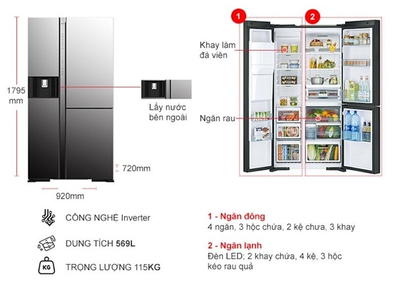 Trải nghiệm công nghệ tiên tiến cùng Tủ lạnh Hitachi Inverter 569 lít R-MY800GVGV0