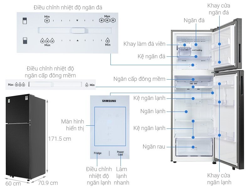Tủ lạnh Samsung Inverter 348 lít RT35CG5424B1SV thiết kế đặc trưng, độc đáo