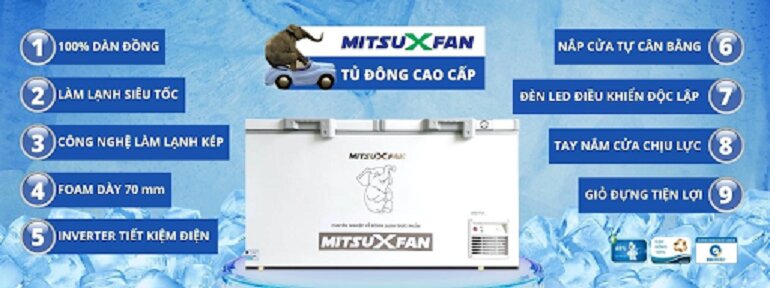 Tủ đông MitsuXfan Inverter 2 ngăn Mf2-288fw2 - Giải pháp tiết kiệm điện hiệu quả 