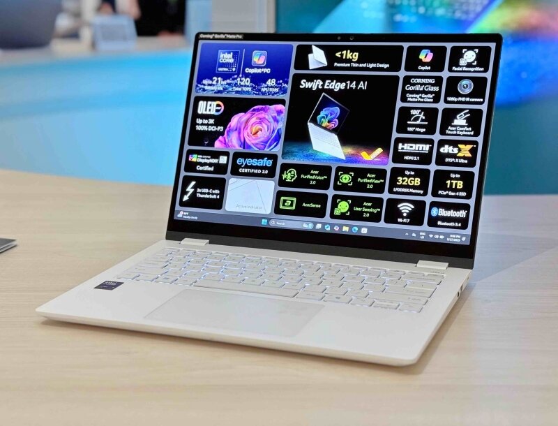 Acer Swift Edge 14 AI: Sức mạnh tối đa, trọng lượng tối thiểu
