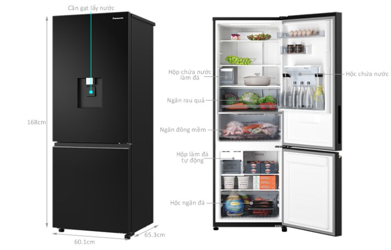Cách sắp xếp thực phẩm trong tủ lạnh Panasonic Inverter 300 lít NR-BV331GPKV