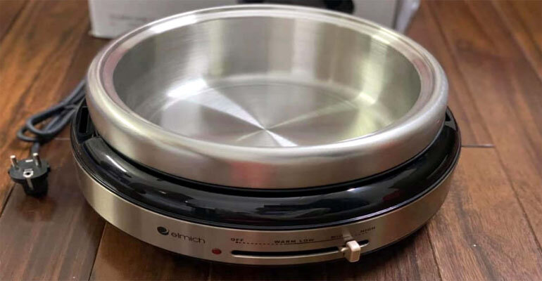 Dung tích nồi Elmich EDA 0807 tới 4 lít đáp ứng nhu cầu của 3-5 người nồi lẩu nướng điện đa năng Elmich EDA 0807