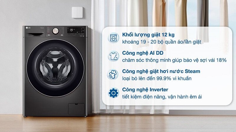 TOP 6 máy giặt LG 12kg chất lượng đáng mua năm 2025