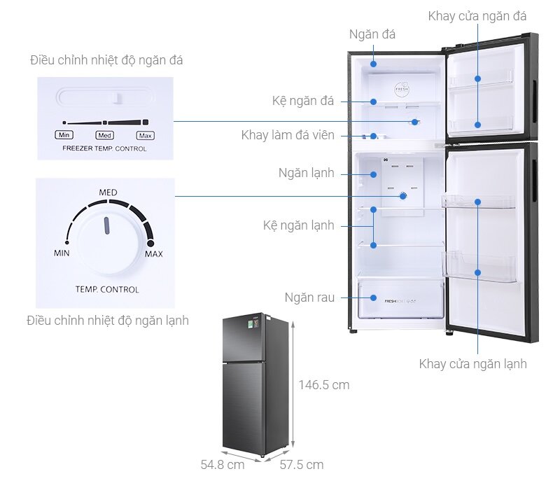 Đánh giá chi tiết tủ lạnh Aqua Inverter 212 lít AQR-T239FA