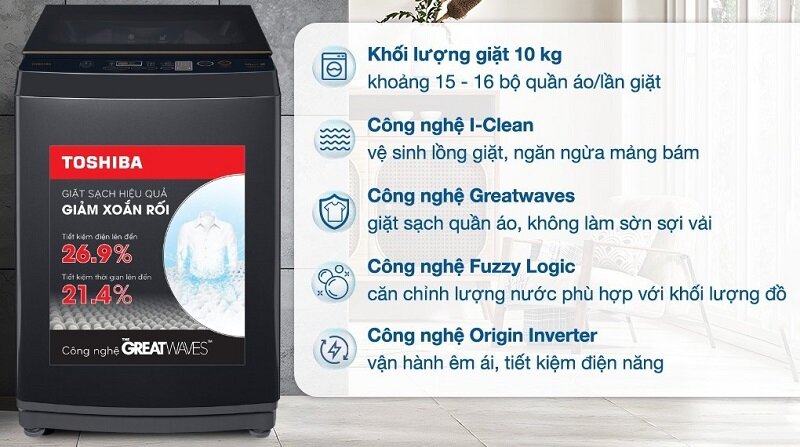 So sánh máy giặt Toshiba 10 kg AW-M1100JV(MK) và AW-DM1100PV(KK)