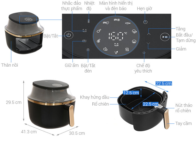 Nồi chiên không dầu Philips NA332/00 trợ thủ đắc lực cho người nội trợ