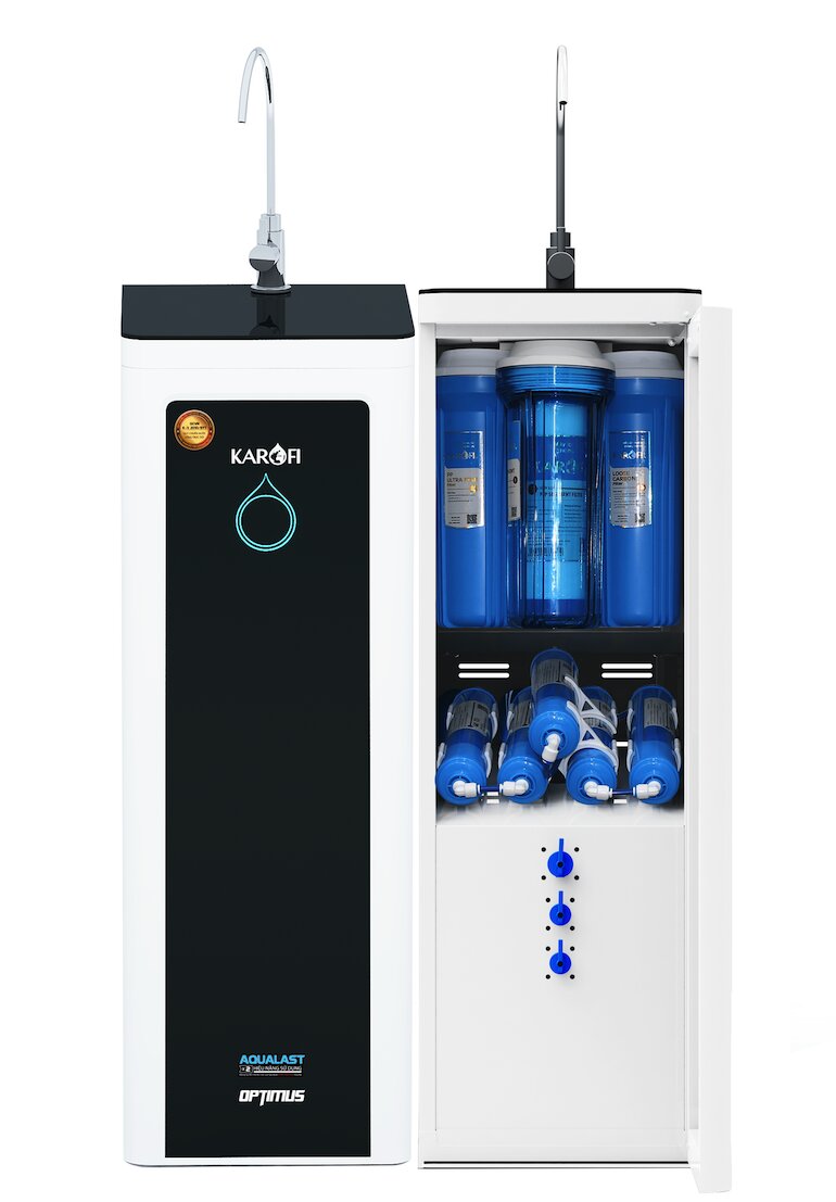 Máy lọc nước Karofi Optimus O-s128 có công suất lọc 20 lít/giờ cung cấp lượng nước thoải mái để sử dụng.