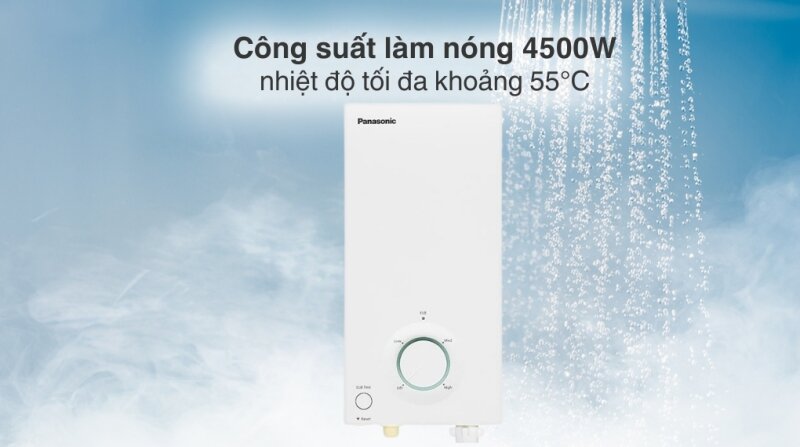 Máy nước nóng trực tiếp Panasonic DH-4VS1VW: Nhỏ gọn, nóng nhanh, có kháng khuẩn Ag+