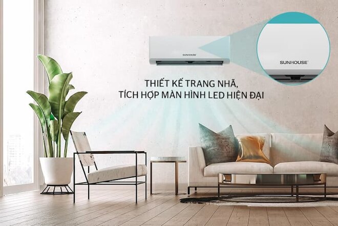 thiết kế điều hòa Sunhouse 12000 BTU 1 chiều SHR-AW12C410