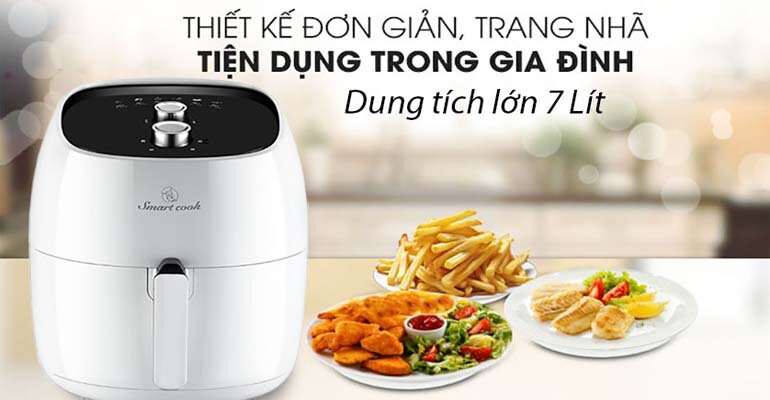 Nồi chiên không dầu Smartcook AFS-3941 có thiết kế với tone màu trang nhã giúp tạo điểm nhấn cho mọi không gian nhà nồi chiên không dầu Smartcook AFS-3941