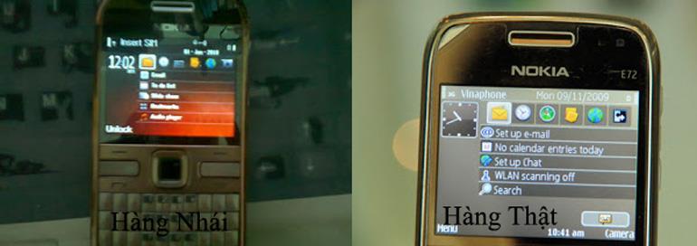 dấu hiệu nhận biết nokia E72 nhái dấu hiệu nhận biết nokia E72 nhái