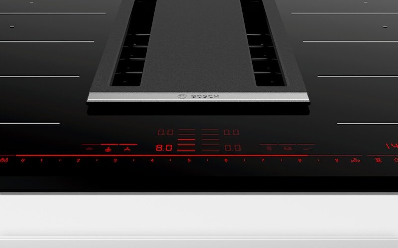 Experience perfect convenience with the Bosch PXX875D34E induction cooker combined with hood
