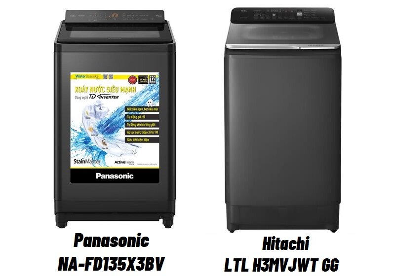So sánh máy giặt Panasonic NA-FD135X3BV và Hitachi LTL H3MVJWT