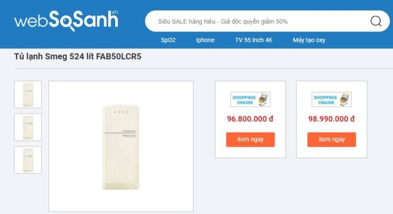 Giá tủ lạnh Smeg FAB50LCR5 bao nhiêu tiền?