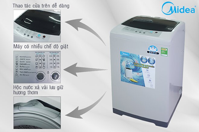 Cách sử dụng máy giặt Midea MAS 7210