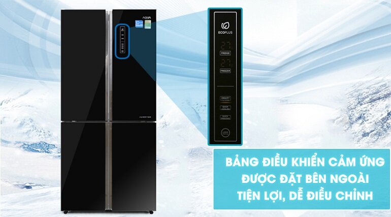 Thiết kế tủ lạnh Aqua AQR–IG525AM GB đẹp, dễ sử dụng là ưu điểm của sản phẩm