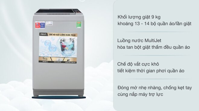 Máy giặt Aqua 9kg AQW-S90CT.H2 lồng đứng