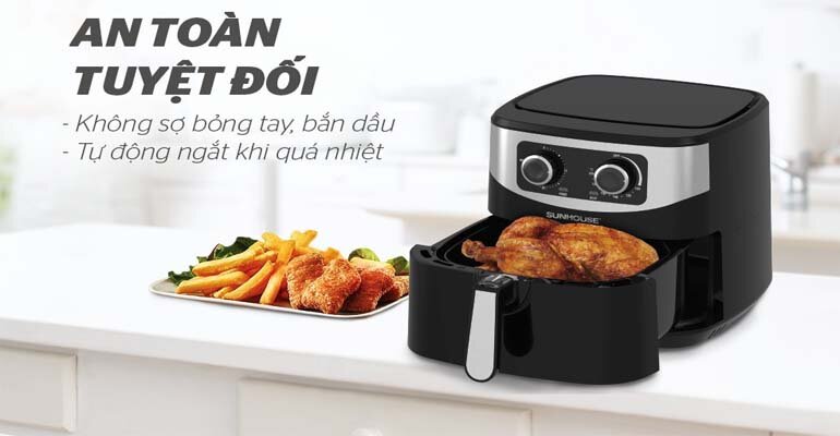 Giá nồi chiên Sunhouse SHD4062 phù hợp với đại đa số người tiêu dùng Việt Nam Nồi chiên không dầu Sunhouse SHD4062