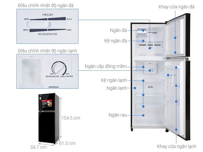 Tủ lạnh Toshiba Inverter 233 lít GR-A28VM(UKG1) hiện đại, tiết kiệm năng lượng