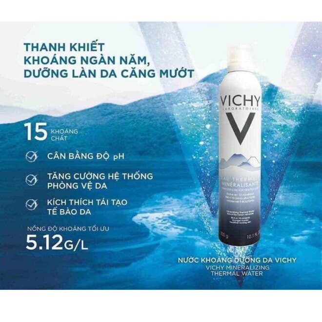 Công dụng của nước xịt khoáng Pháp Vichy