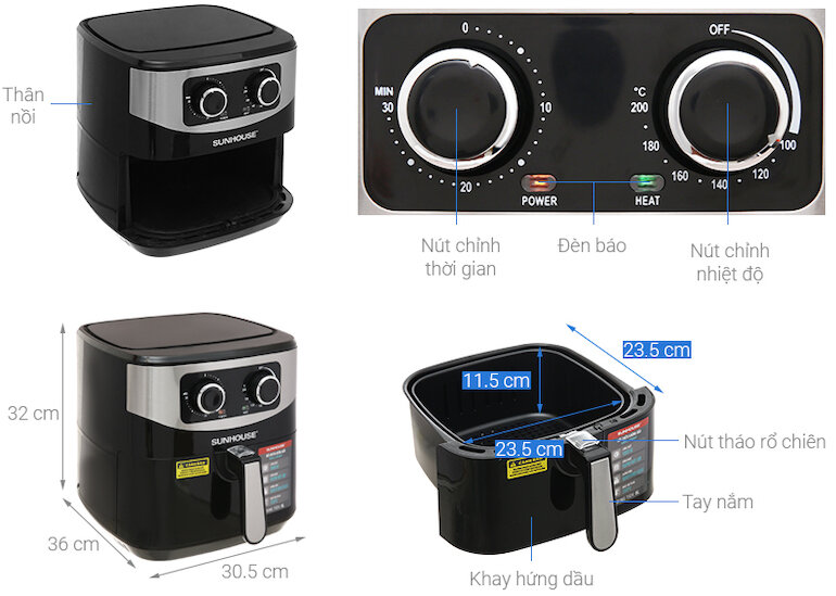 Nồi chiên không dầu Sunhouse SHD4062