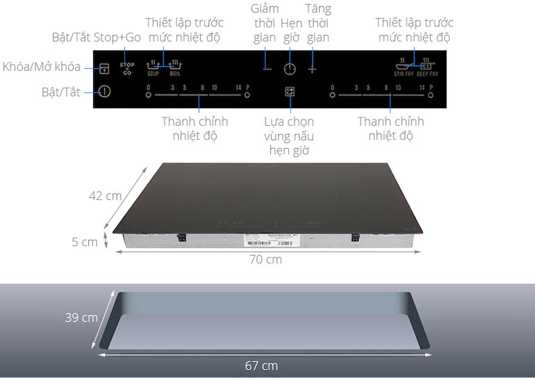 Tính năng thông minh của bếp từ đôi Electrolux ehi7280ba. 