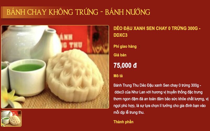 Tìm hiểu đặc điểm nổi bật của bánh Trung thu chay Như Lan