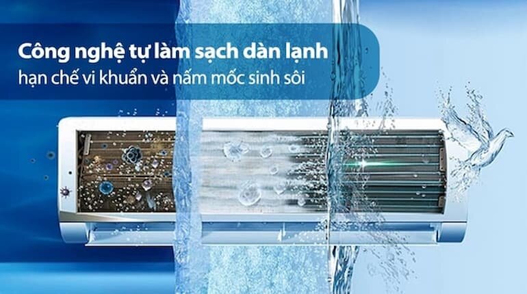 Điều hòa được trang bị chế độ tự động làm sạch sàn tiên tiến nhất