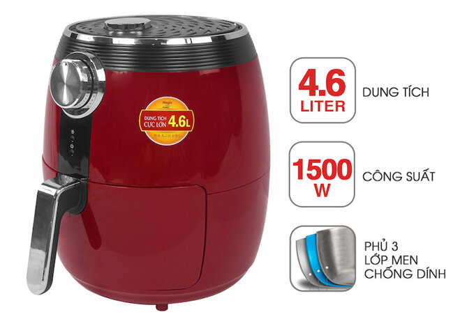 Nồi chiên không dầu Magic A-802 có dung tích 4.6L