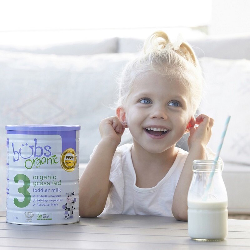 Hướng dẫn cách pha sữa Bubs Organic số 3 dành cho bé 1-3 tuổi