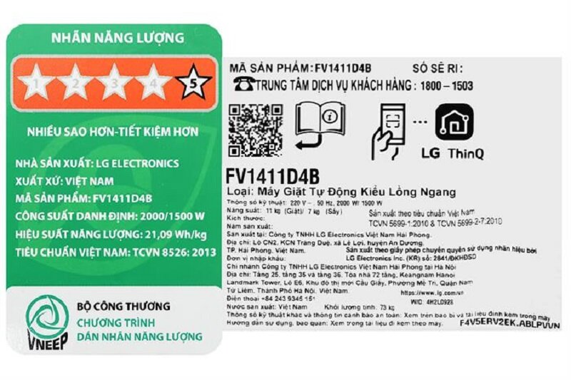 Những điều hết sức lưu ý trước khi mua máy giặt LG FV1411D4B