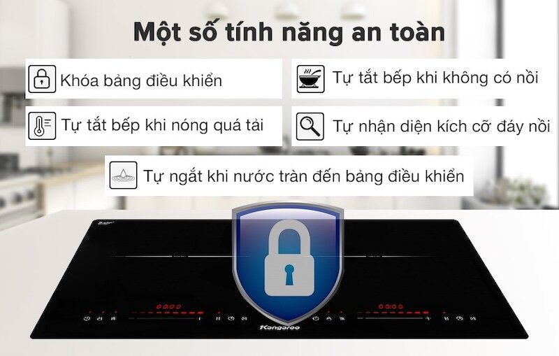 Tính năng an toàn trên bếp từ Kangaroo KGIC48D1C