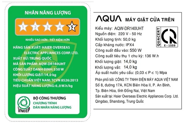 Đánh giá máy giặt Aqua Inverter 14kg AQW-DR140UHT.PS giá rẻ cho gia đình đông người