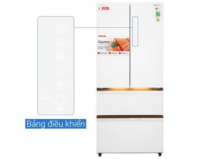 Bảng điều khiển của tủ lạnh Multi Door Toshiba GR-RF690WI-PGV