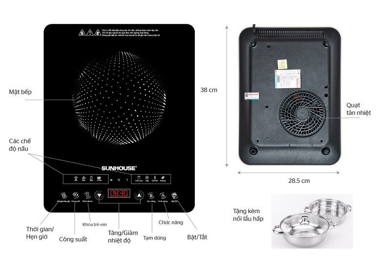Bếp điện từ cảm ứng Sunhouse SHD6808