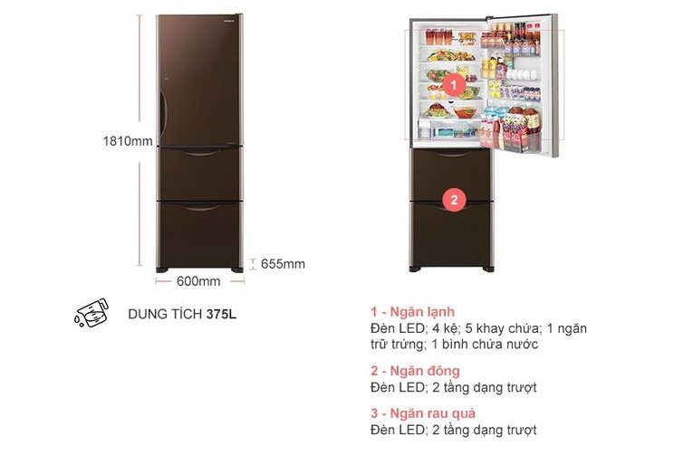 Đánh giá tủ lạnh Hitachi 3 cánh R-SG38FPGV (GBW) 375L về công nghệ