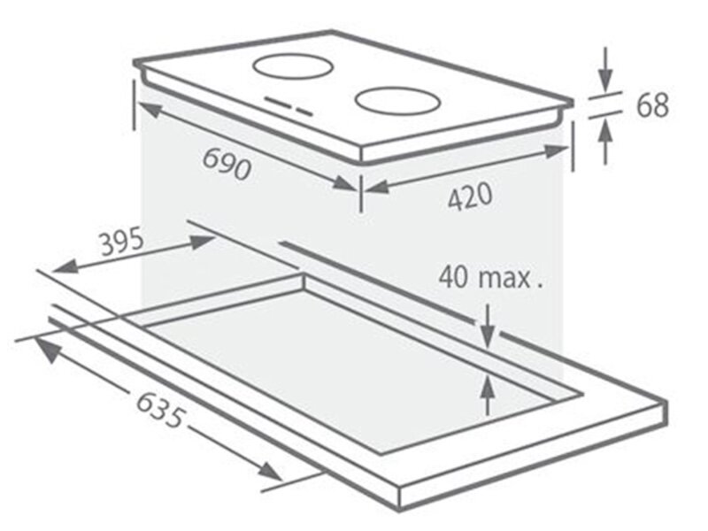 Bếp từ hồng ngoại âm 2 vùng nấu Giovani G-251 ET tiện lợi, tiết kiệm điện năng