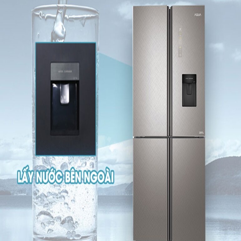 Tủ lạnh 4 cửa 511L AQUA AQR-IGW525EM(GP) Inverter