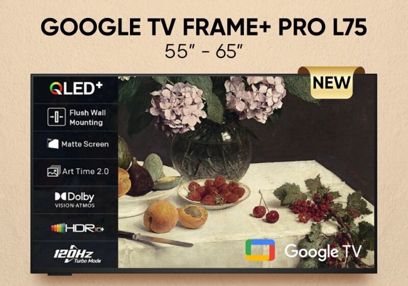 Google tivi QLED Coocaa 65 inch 65L75 gây “sốt” với thiết kế khung tranh và giá bán hợp lý