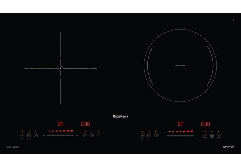 Bếp từ đôi hồng ngoại Nagakawa NK2F03M giá chỉ 3 triệu đồng, hiệu suất nấu mạnh mẽ, tiết kiệm điện