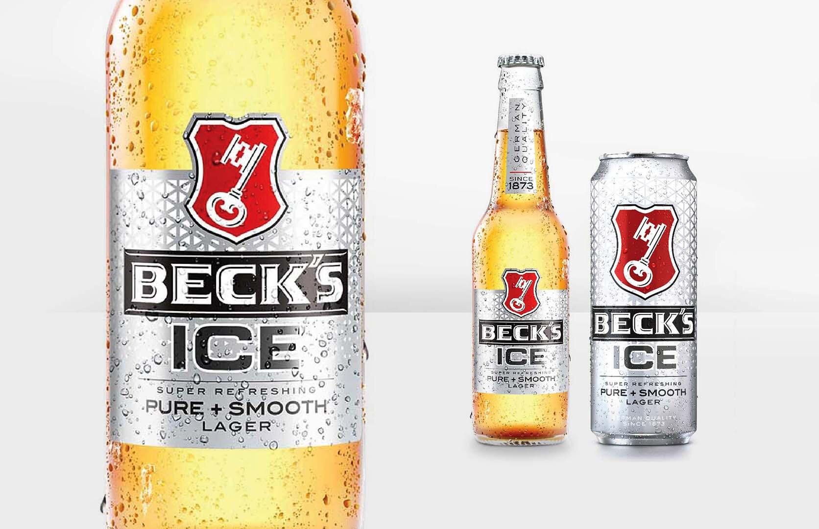 Eye-catching, impressive design of Beck's Ice beer 